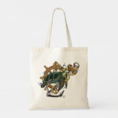Tote Bag Tortue de mer bleu vert (Dos)