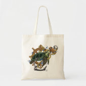 Tote Bag Tortue de mer bleu vert (Devant)