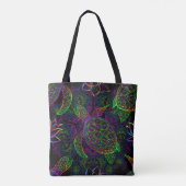 Tote Bag Tortue de mer Boho : Motif psychédélique mandala (Dos)