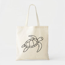 Tortue de mer en dessin linéaire – Animal marin mi