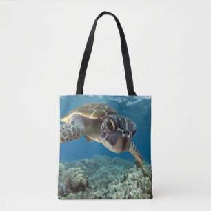 Tote Bag Tortue de mer verte hawaïenne