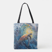 Tote Bag Tortue de mer vitrail (Dos)