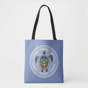 Tote Bag Tortue de sérénité personnalisée Chakras