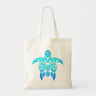 Tote Bag Tortue de tribal de bleu d'océan
