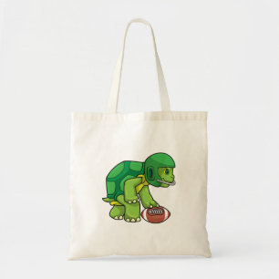 Tote Bag Tortue en sport avec football et casque
