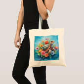 Tote Bag Tortue florale (Devant (produit))