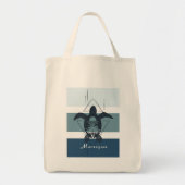 Tote Bag Tortue géométrique moderne Personnalisée (Devant)