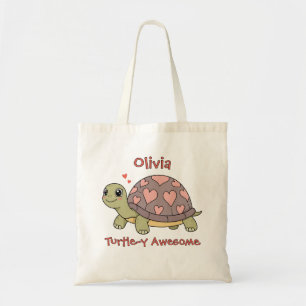 Tote Bag Tortue mignonne Pastel "Turtle-y Awesome"