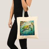 Tote Bag Tortue peinte (Devant (produit))