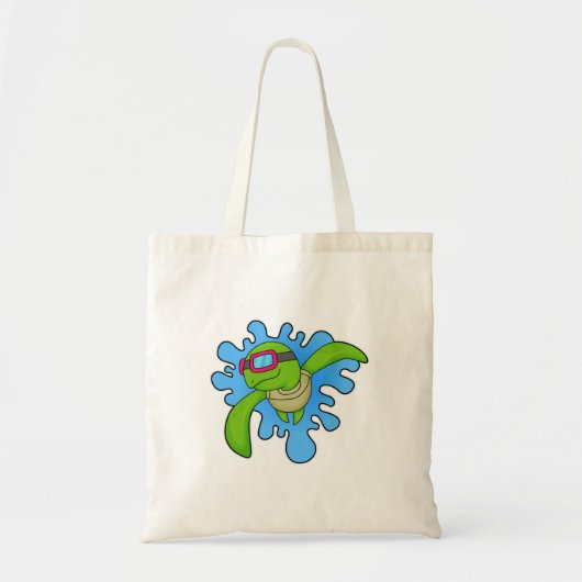 Tote Bag Tortue Piscine lunettes de natation (Devant)