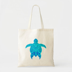 Tote Bag Tortue tribale bleue