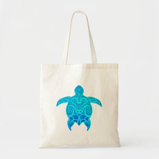 Tote Bag Tortue tribale bleue (Devant)