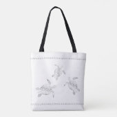 Tote Bag Tortues de mer argentées Blancs (Dos)