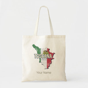 Tote Bag Toscane Italie Région Rétro Carte Fattoria Vintage