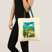 Tote Bag Toscane Italie Vignoble Voyage Art Vintage (Devant (produit))