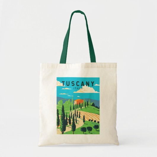 Tote Bag Toscane Italie Vignoble Voyage Art Vintage (Devant)