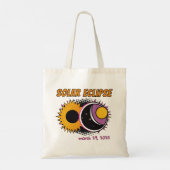 Tote Bag Total éclipse solaire 2025 pop art design (Dos)