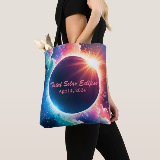 Tote Bag Total Éclipse solaire 8 avril 2024 Commémoratif (De près)