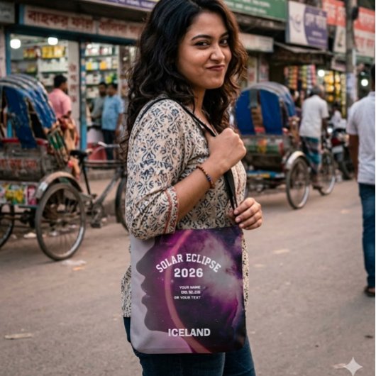 Tote Bag Total solar eclipse August 2026 text personalized