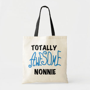 Tote Bag Totalement génial Nonnie Blue Text Tshirts et cade