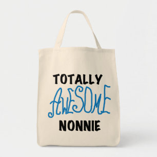 Tote Bag Totalement génial Nonnie Blue Text Tshirts et cade