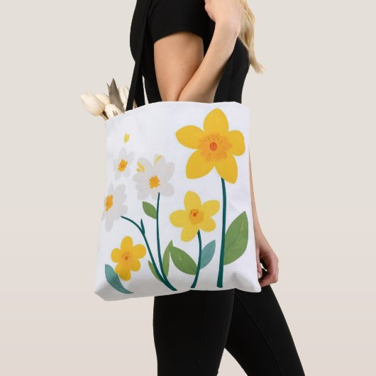 Tote Bag Tote Bag-Flower Design (De près)