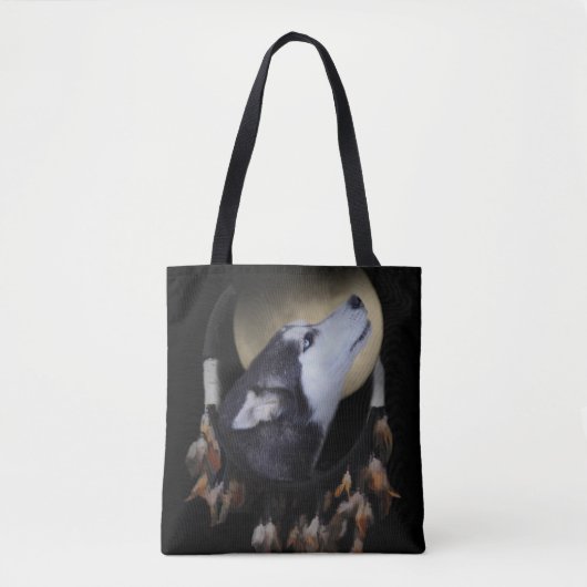 Tote Bag Totem amérindien du Chien Dreamcatcher Fourre-tout (Devant)