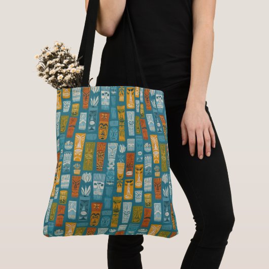 Tote Bag Totems Tiki Rétro (De près)