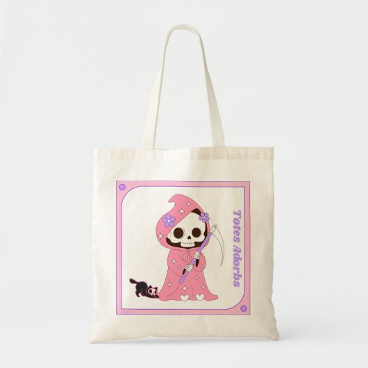 Tote Bag Totes Adorbs - Faucheuse/Chat (Devant)