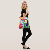 Tote Bag Toucan avec fleur tropicale (Sur le modèle)