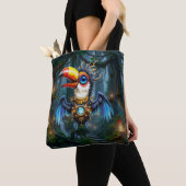 Tote Bag Toucan Steampunk au Clair de Lune. (De près)