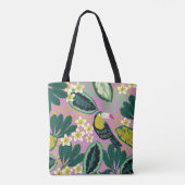 Tote Bag Toucanes tropicales : Motif de fleurs (Dos)
