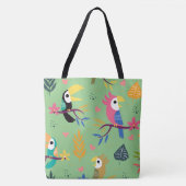 Tote Bag Toucans et perroquets (Devant)