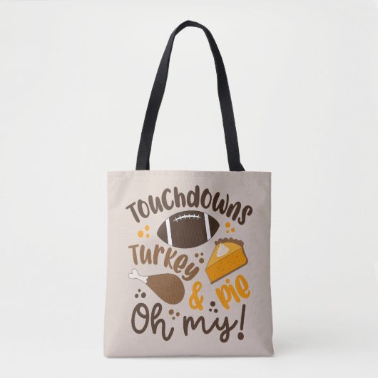Tote Bag Touchdowns Turquie & tarte | Oh, mon (Devant)