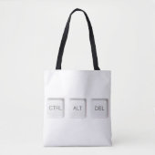 Tote Bag Touches CTRL ALT DEL de SlipperyJoe trois blanches (Devant)