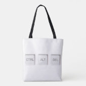 Tote Bag Touches CTRL ALT DEL de SlipperyJoe trois blanches (Dos)