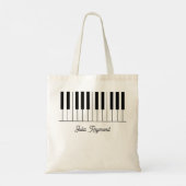 Tote Bag Touches de piano avec nom de l'enseignant de musiq (Dos)