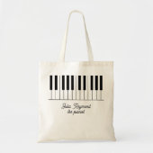 Tote Bag Touches de piano avec nom de l'enseignant de musiq (Devant)