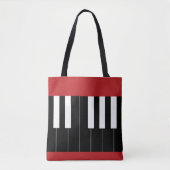 Tote Bag Touches de piano inversées (Devant)