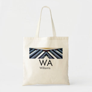 Tote Bag Touches de piano noir blanc ajoutent la lettre ini