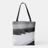 Tote Bag Touches de piano noir et blanc sur clavier (Dos)