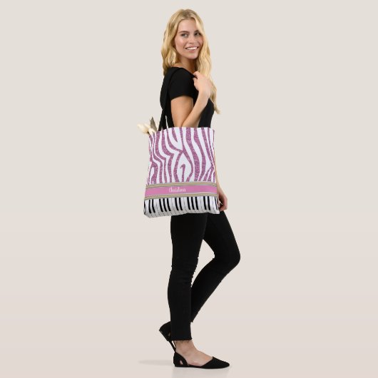 Tote Bag Touches Piano personnalisées Parties scintillant r (Sur le modèle)