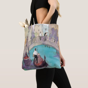 Tote Bag Tour de gondole de Venise d'aquarelle des