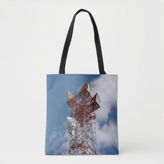 Tote Bag Tour de télécommunications micro-ondes (Devant)