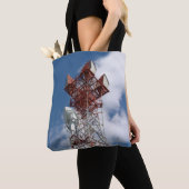 Tote Bag Tour de télécommunications micro-ondes (De près)