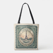 Tote Bag Tour Eiffel France Paris France Vert (Dos)