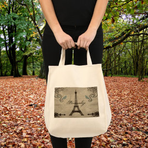 Tote Bag Tour Eiffel Grunge
