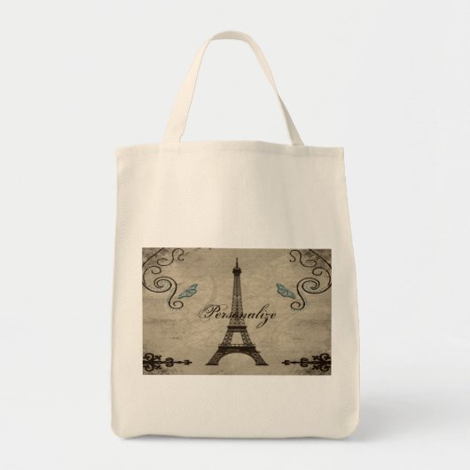 Tote Bag Tour Eiffel Grunge (Devant)