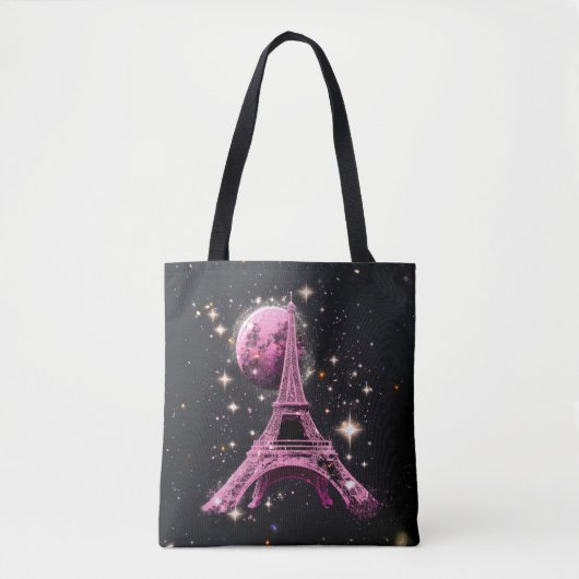Tote Bag Tour Eiffel Nuit Lune (Devant)