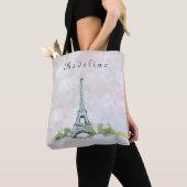 Tote Bag Tour Eiffel Paris Croquis en encre sur étincelle r (De près)